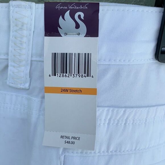 Gloria Vanderbilt Sz 24W Stretch NWT White Shorts - Picture 10 of 12